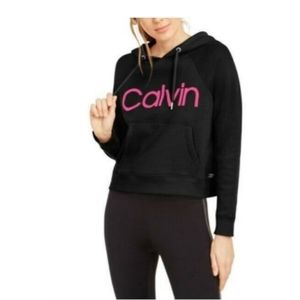 Calvin Klein Black Hoodie with Pink Logo